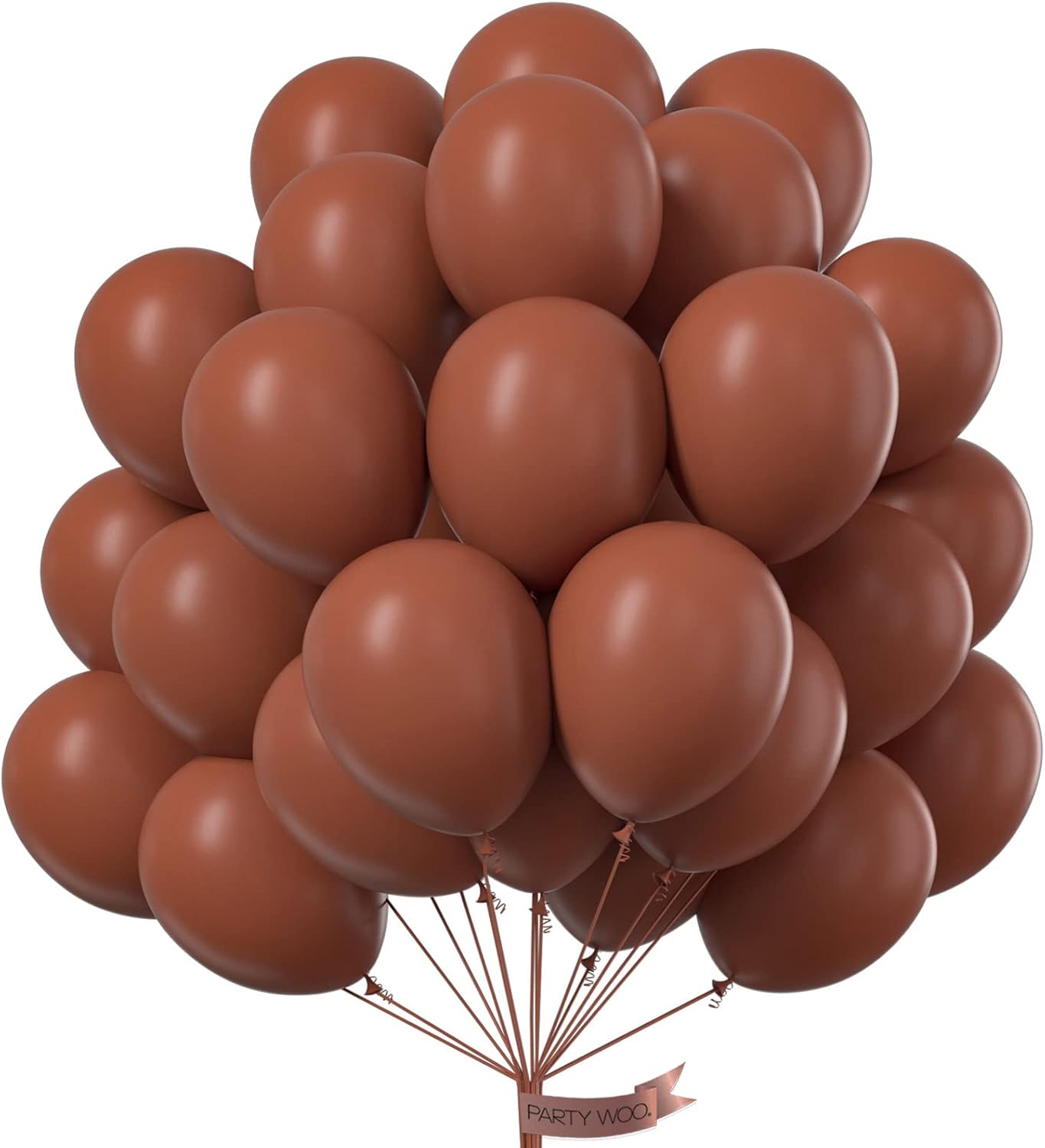 PartyWoo Brown Balloons - 51 Pcs 12 Inch Dark Brown Latex Helium Balloons for Weddings & Events