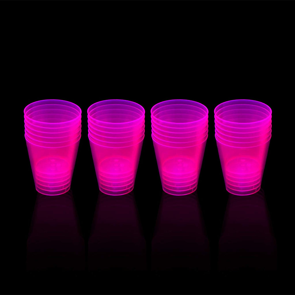 Party Essentials Hard Plastic 2-Ounce Shot/Shooter Glasses, Neon Pink, 50 Count