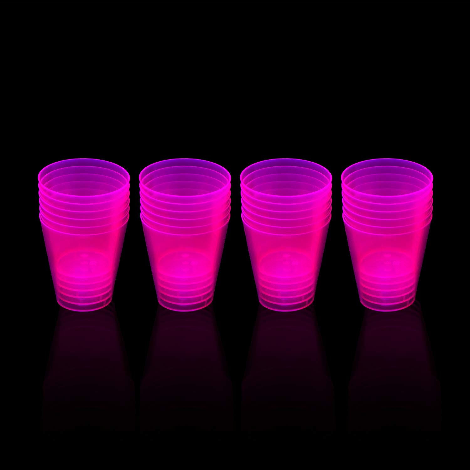 Party Essentials Hard Plastic 2-Ounce Shot/Shooter Glasses, Neon Pink, 50 Count