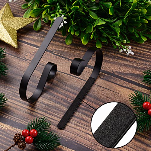 6-Piece Adjustable Metal Christmas Stocking Holders for Mantel, Black