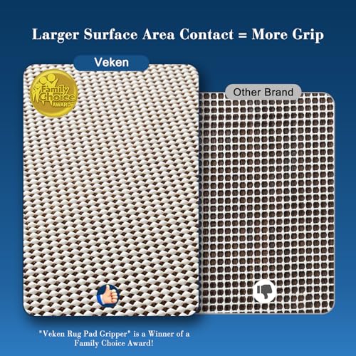 Veken Non-Slip Rug Gripper Pad for Hardwood and Tile Floors - 2x3 Ft