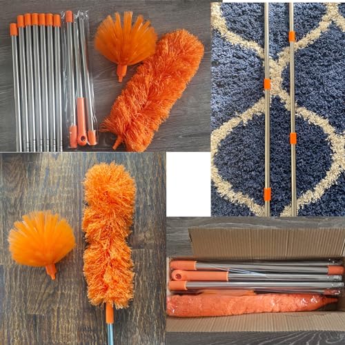 High Reach Microfiber Duster Kit with 14 ft Extension Pole & 2 Heads