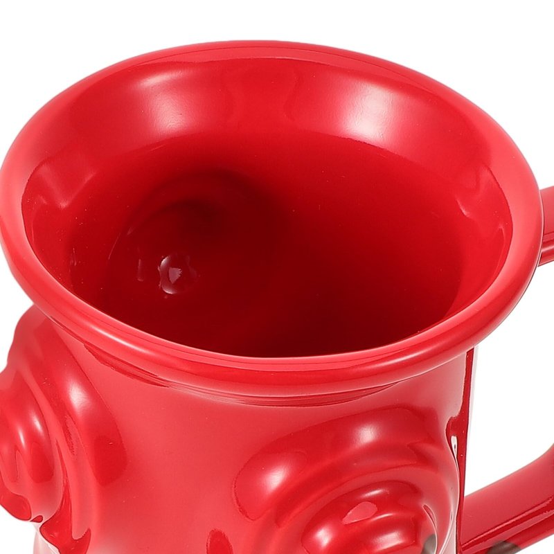 Alipis Fire Hydrant Mug Ceramic Tea Cup with Handle 6.88X5.11X3.54In Unique Red Water Coffee Drinkware for Home Office Party