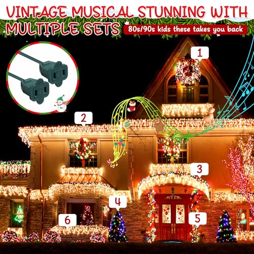 Enhon Vintage 90s Musical Christmas Lights Controller 2 Channel Green with 25 Songs, 7 Modes