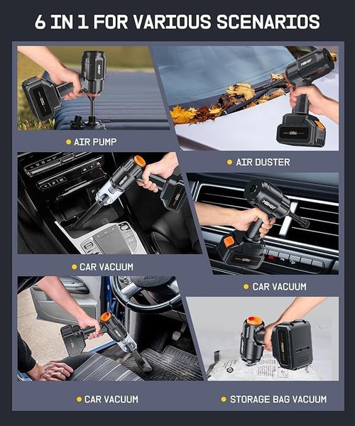 MBNGF Portable Cordless Car Vacuum - 35000PA High Power Suction & Blower | Wireless Handheld Cleaner in Starburst Black
