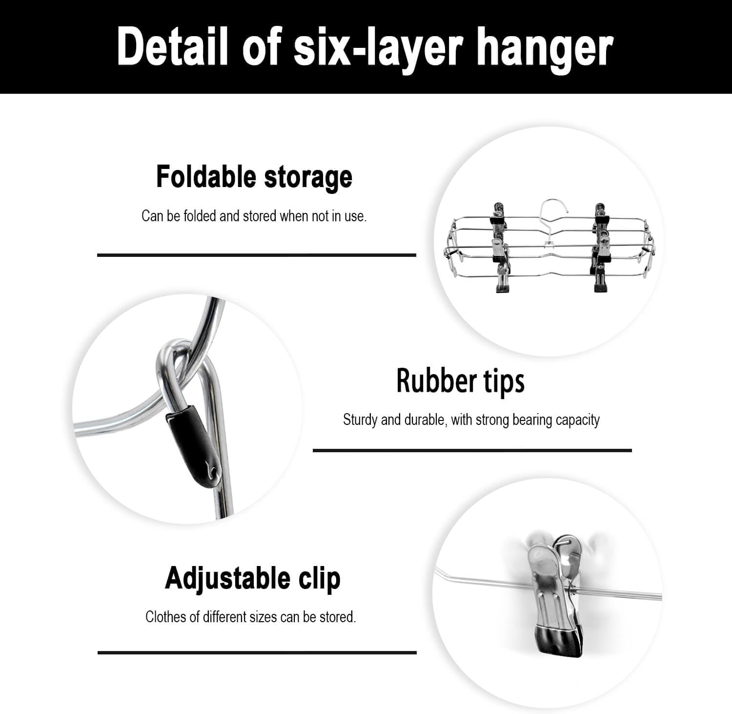Skiennix Skirt Pants Hangers - Space-Saving Metal Clips for Organized Clothing | Black 2-Piece Set