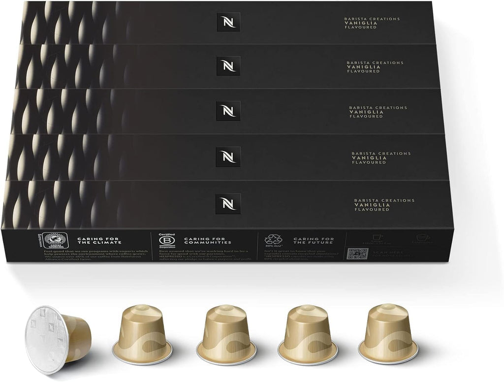 Nespresso Vaniglia Espresso Coffee Capsules - Medium Roast, 50 Count Pods for Rich Flavor