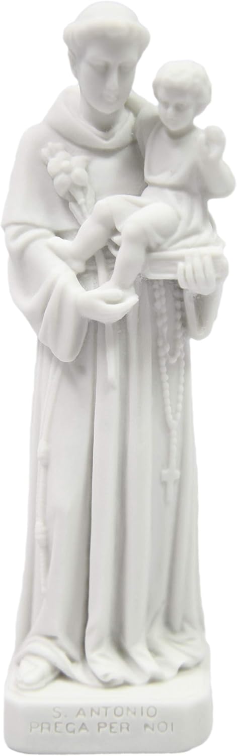 Vittoria Collection | 6" Saint Anthony De Padua White Statue - Exquisite Italian Craftsmanship