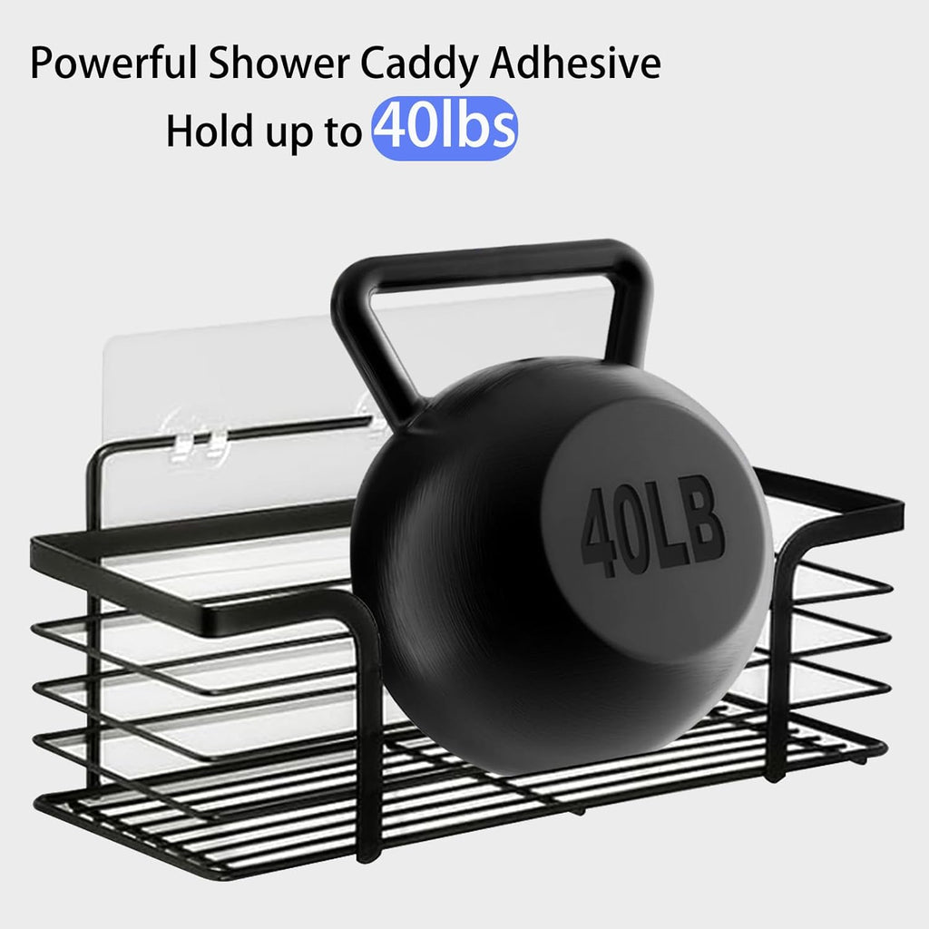 Skiennix 16-Pack Shower Caddy Adhesive Hooks - Strong Transparent Stickers for Bathroom & Kitchen Storage