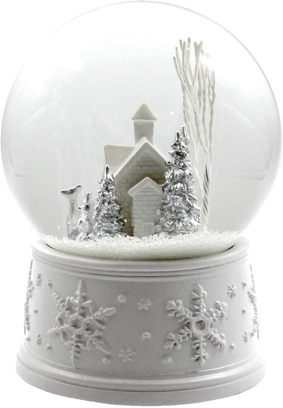 San Francisco Music Box Company - 100MM White Christmas Snow Globe | Festive Holiday Decor