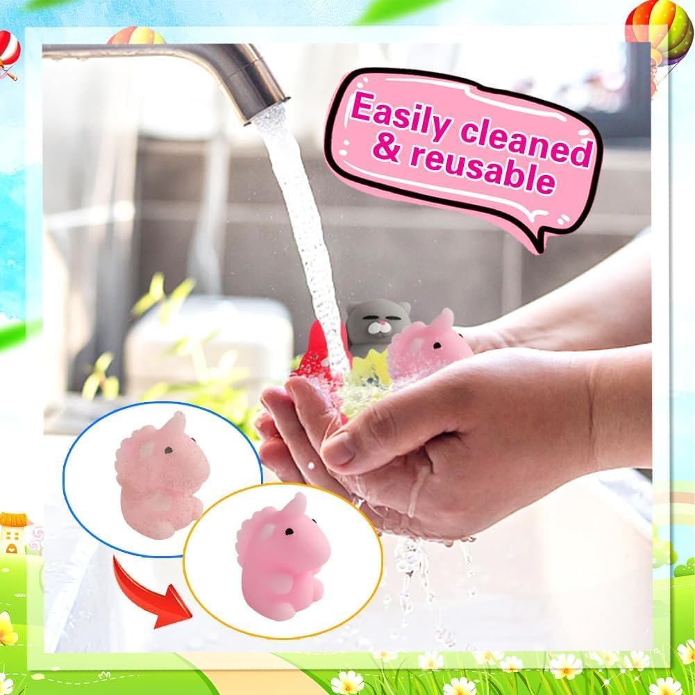 Skiennix Kawaii Squishies - 80Pcs Mochi Fidget Sensory Toys for Kids 4-8 | Perfect Birthday & Easter Gifts