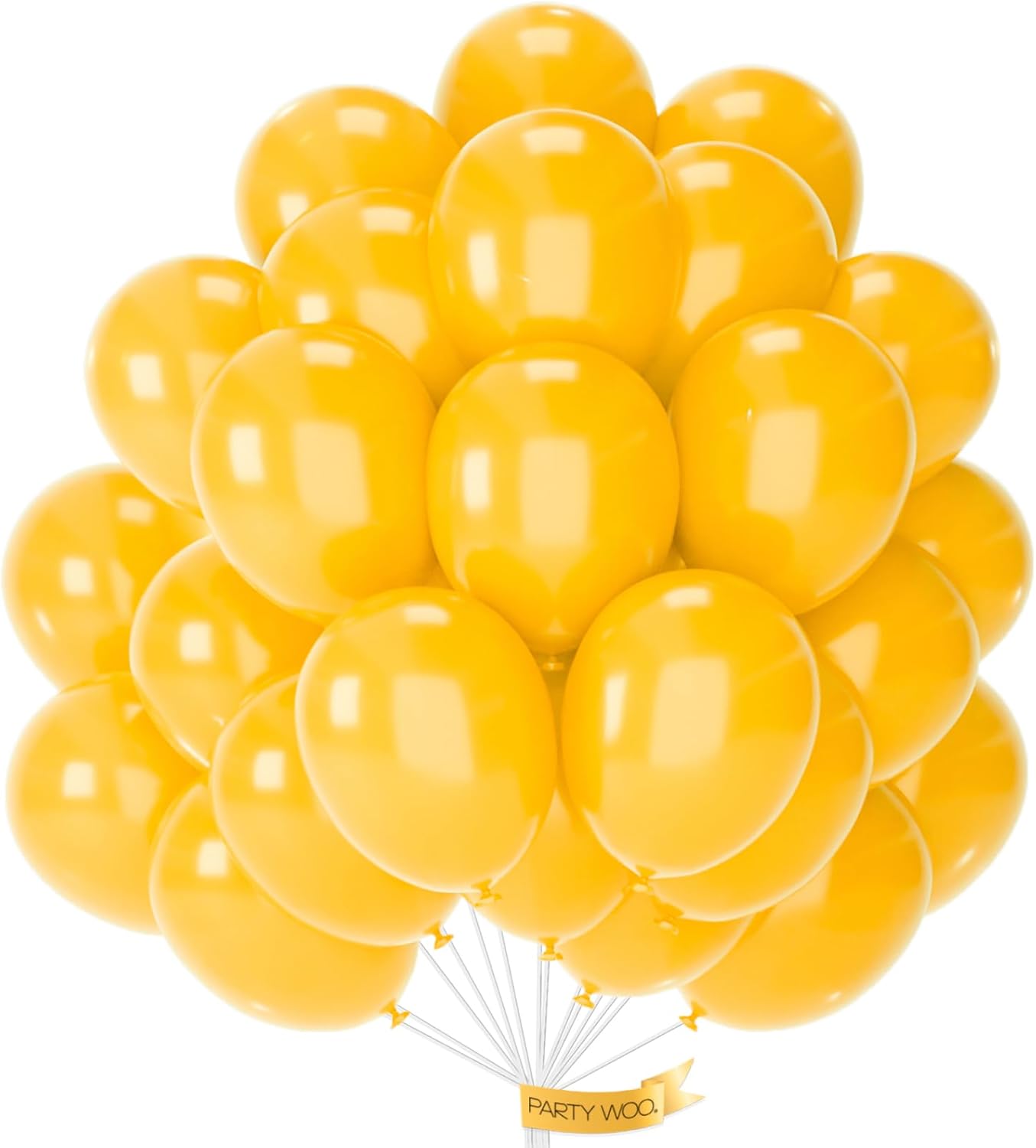 PartyWoo Mustard Yellow Balloons - 100pcs 12 Inch Perfect for Birthday, Graduation & Baby Showers