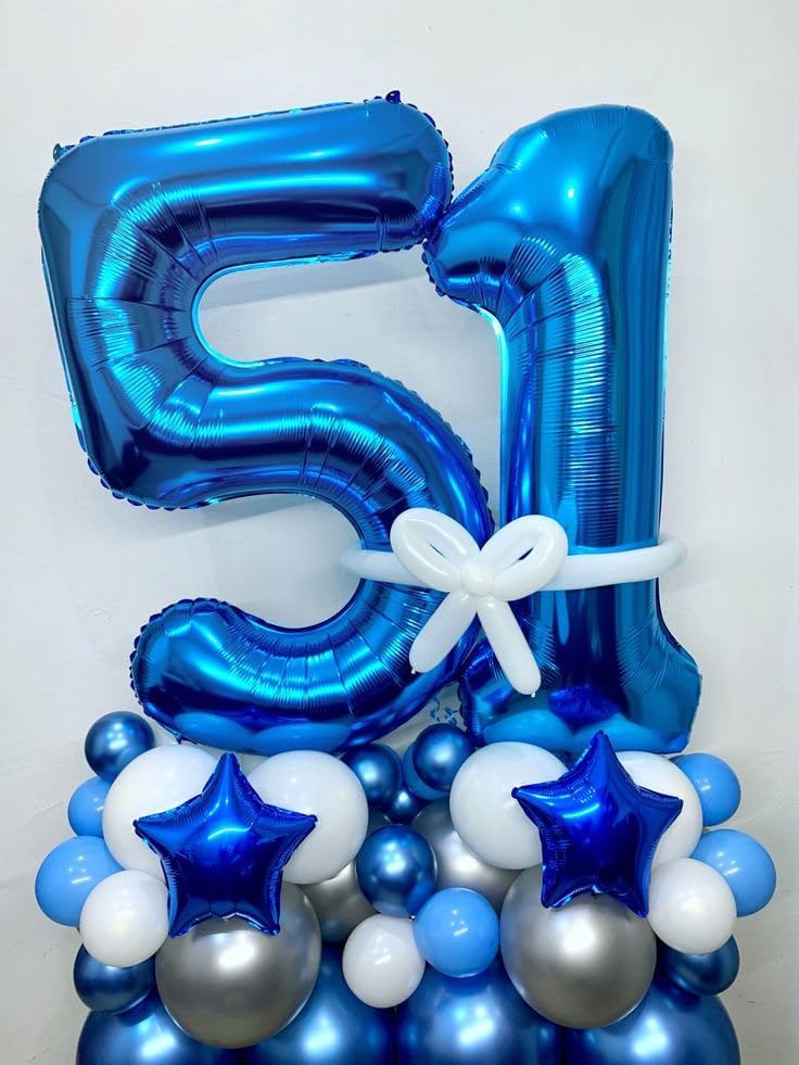 Skiennix 40-Inch Dark Blue Number 50 Foil Balloons - Perfect for 50th Birthday Parties & Anniversaries