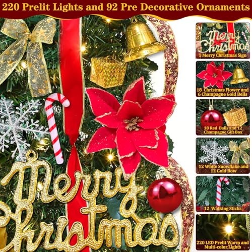 6.5 Ft Collapsible Prelit Christmas Tree with Dual Color Change & 8 Lighting Modes