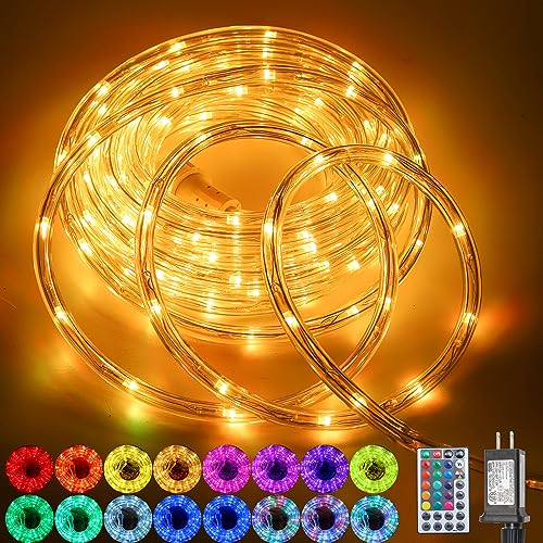 26ft LED Rope Lights, Color Changing Outdoor Waterproof Lights with Remote