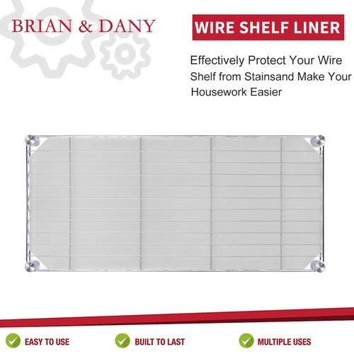 BRIAN & DANY Wire Shelf Liner, Heavy Duty Shelf Liners for Wire Shelving, Waterproof Shelf Mats, Set of 5 (14-Inch-by-36-Inch)