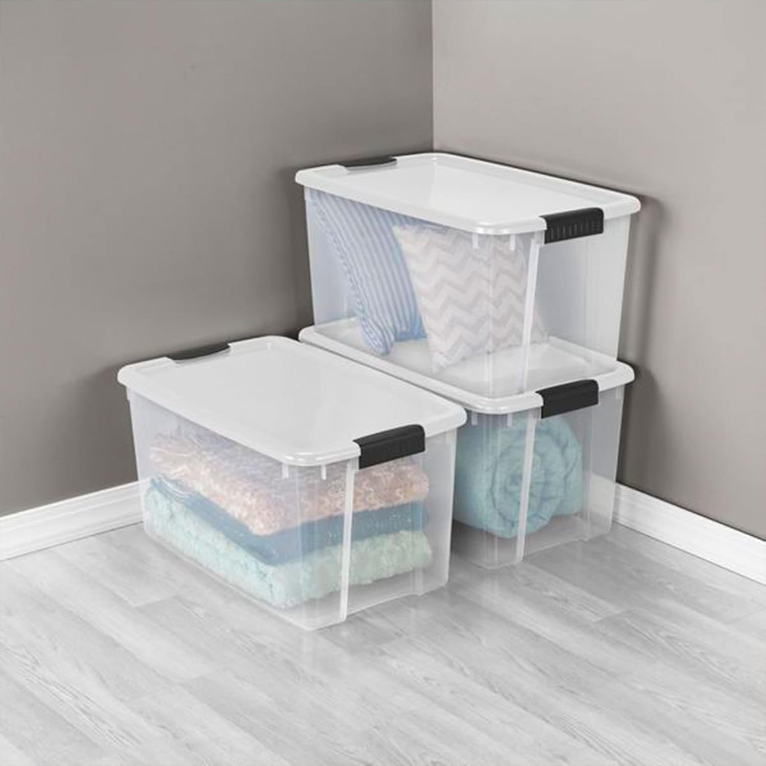 Sterilite Ultra Latching Storage Boxes - 4-Pack 70 Quart & 6-Pack 30 Quart Clear Plastic Bins