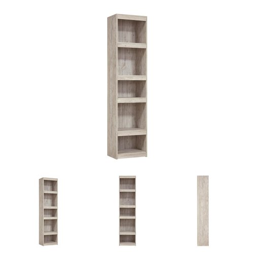 Signature Design by Ashley Willowton Coastal Entertainment Center Pier Bookcase with 3 Adjustable Shelves, Whitewash
