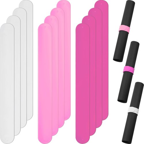 Charniol Wrapping Paper Roll Holder - 12 Silicone-Covered Metal Strips for Gift Storage | 1 x 9 Inch (Rose Red, Pink, White)