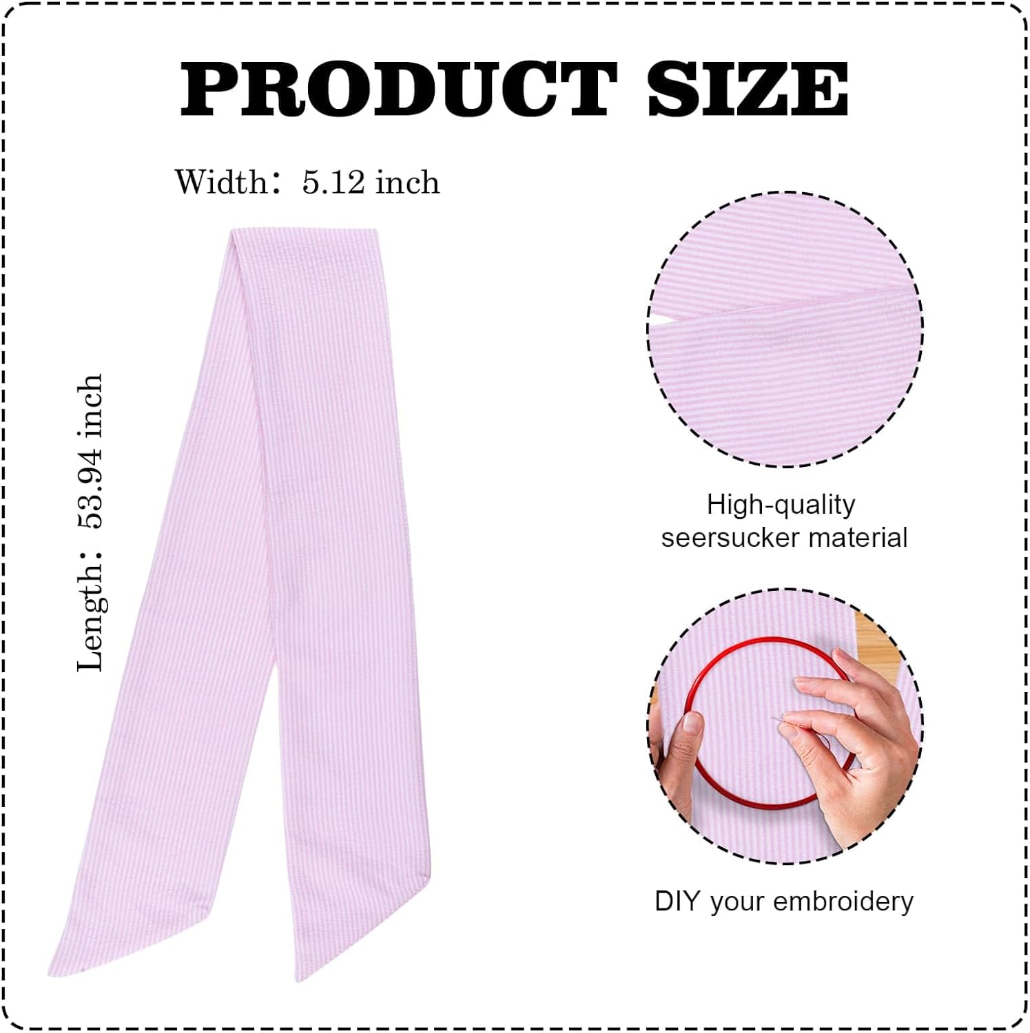 Pink Striped Wreath Sash by [Brand Name] - 5.12" Wide x 54.33" for Baby Shower & Spring Decor