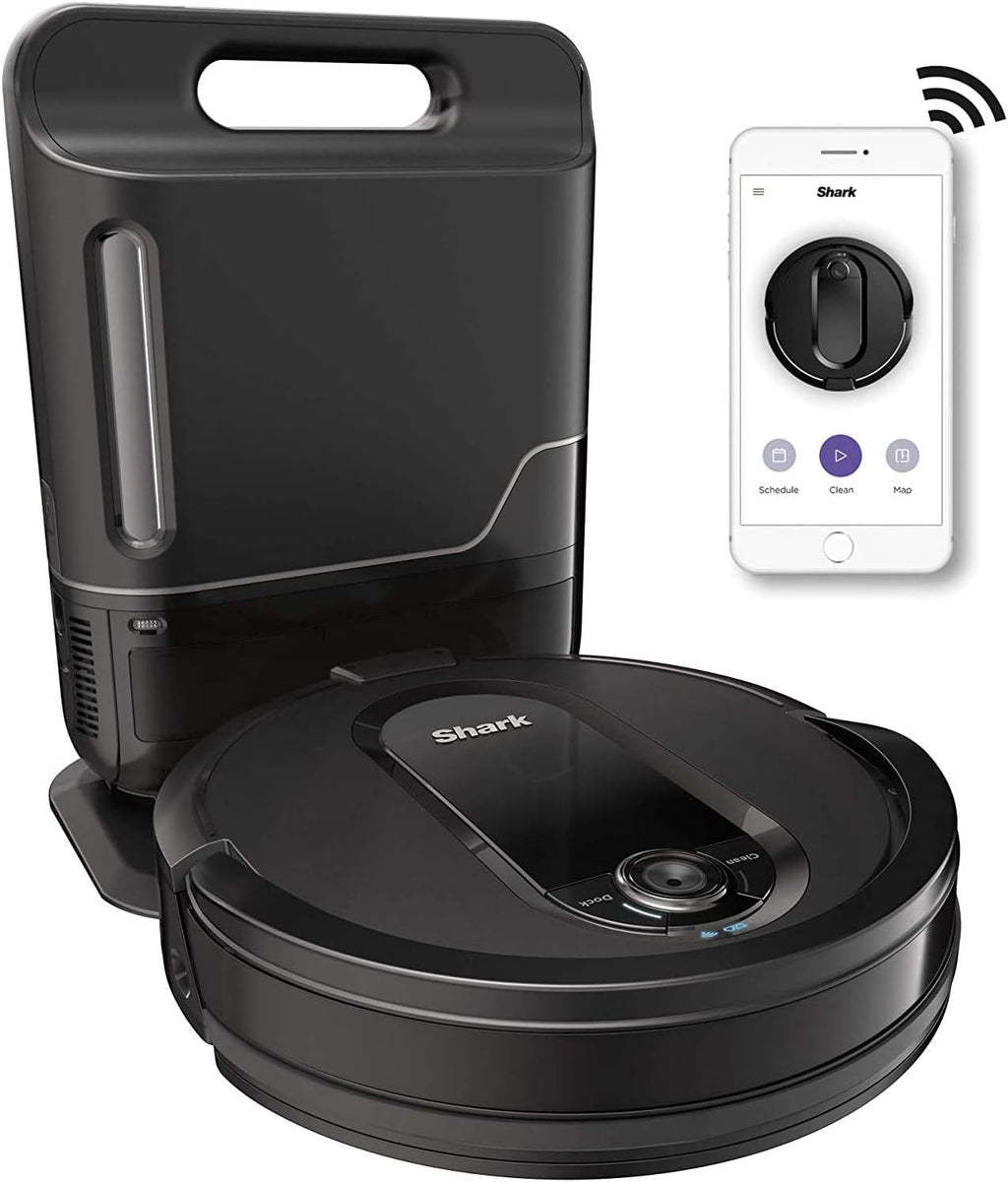 Shark RV1001AE Robot Vacuum - Self-Empty XL with IQ Navigation & Home Mapping | Wi-Fi & Alexa Compatible, Black