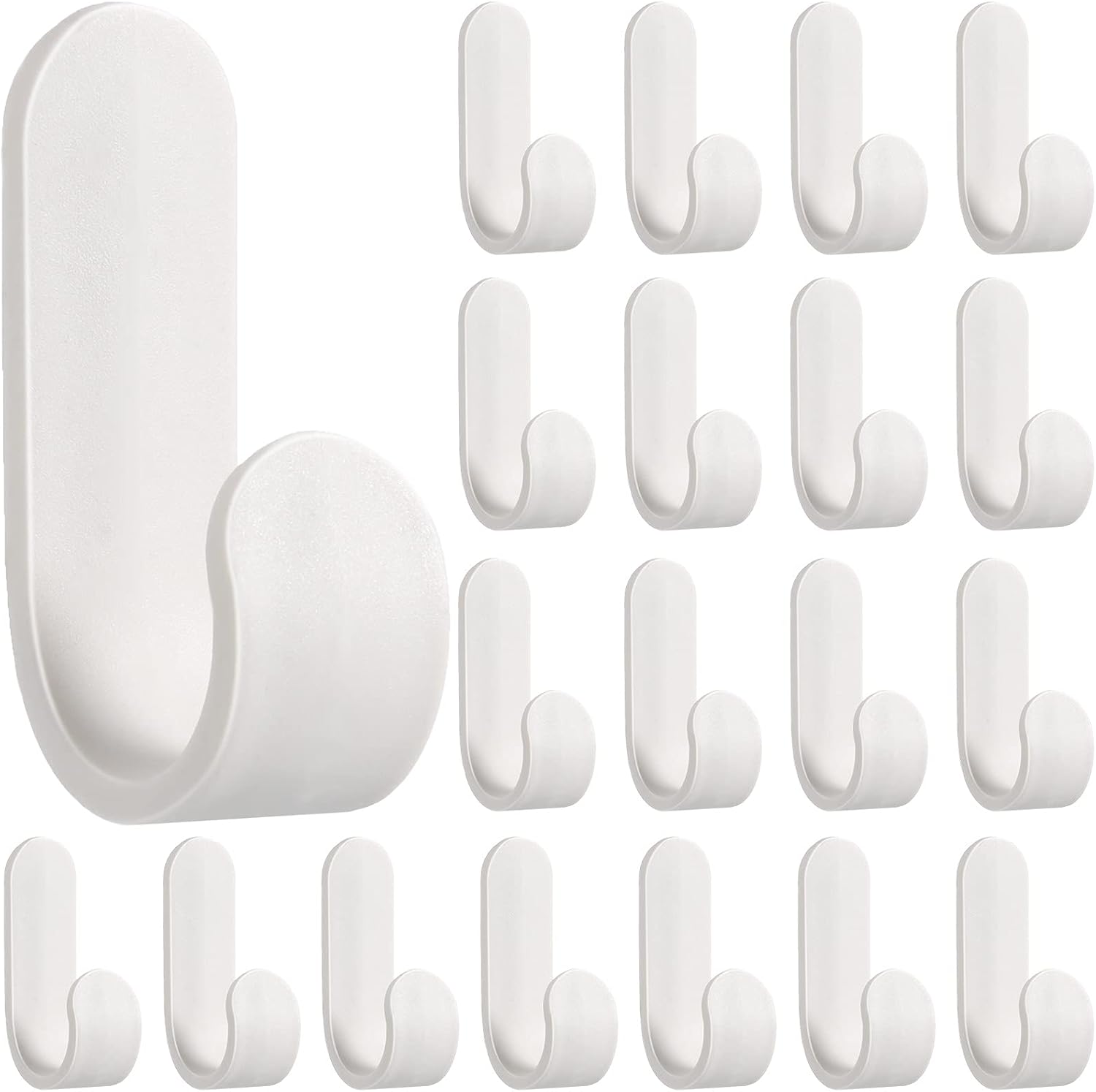 Yulejo Wall Hangers - Durable White Adhesive Hooks for Towels, Jackets & Kitchenware (20 Pack)