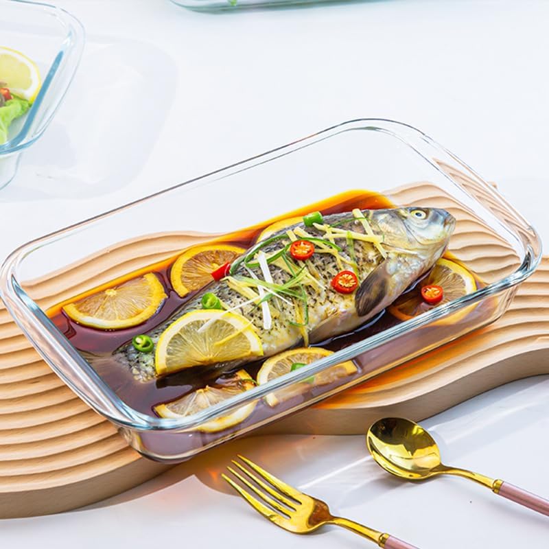 Regine Switzerland 1.7 Quart Deep Glass Baking Dish - Versatile Rectangular Bakeware for Lasagna & Leftovers