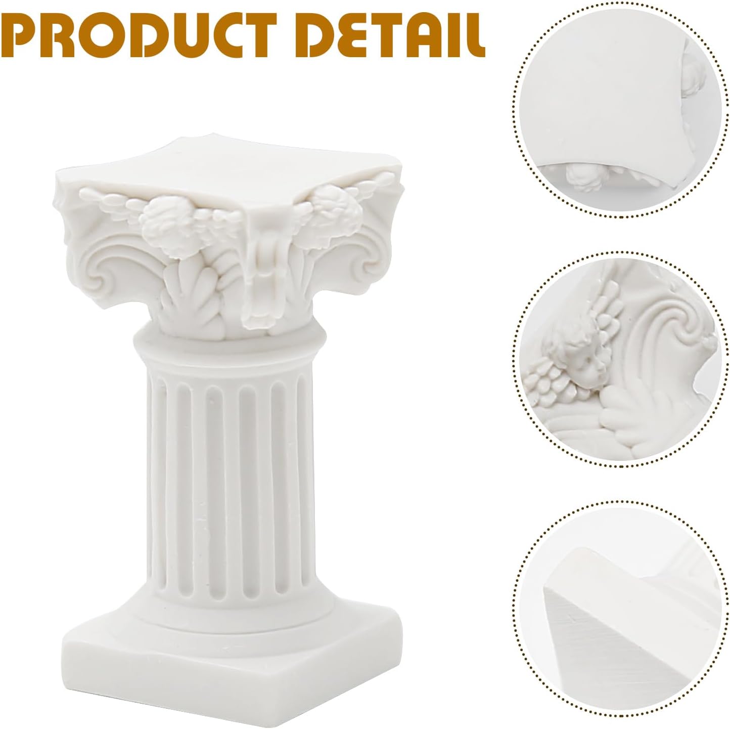 Saihisday Mini Roman Pillar Greek Columns - 5Pcs Resin Artistic Ornaments for Wedding Decor | 1.18" x 1.18" x 2.56" (White)