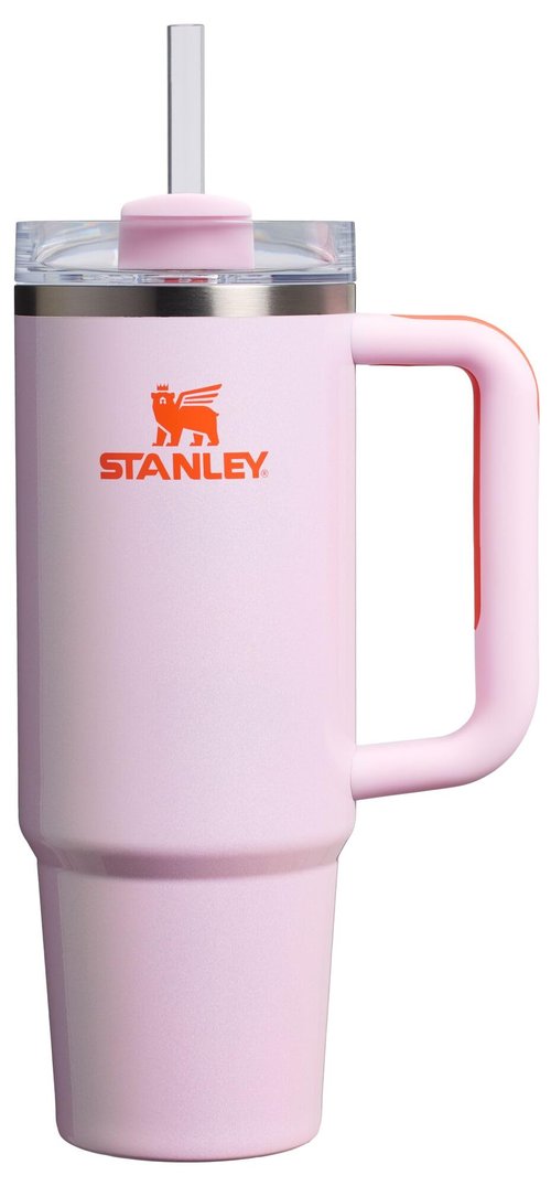 STANLEY Quencher H2.0 Tumbler with Handle and Straw 30 oz | Flowstate 3-Position Lid | Cup Holder Compatible for Travel | Insulated Stainless Steel Cup | BPA-Free | Rose Petal Shimmer