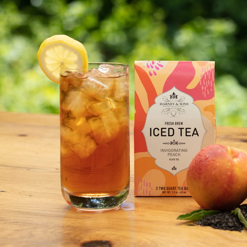 Harney & Sons Fresh Brew Iced Tea Sampler, 4 boxes with 3 bags each, Brews 24 quart of Tea