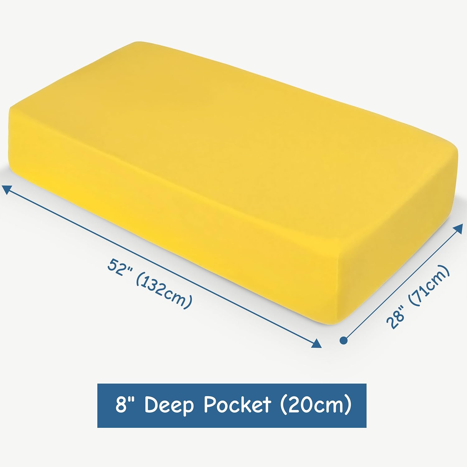 NTBAY 100% Brushed Microfiber Fitted Crib Sheet - Super Soft & Cozy for Standard Cribs | Yellow, 28x52 Inches