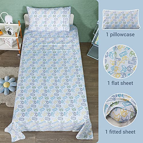 Viviland Kids Video Game Controller Twin Sheet Set - 3 Piece Microfiber