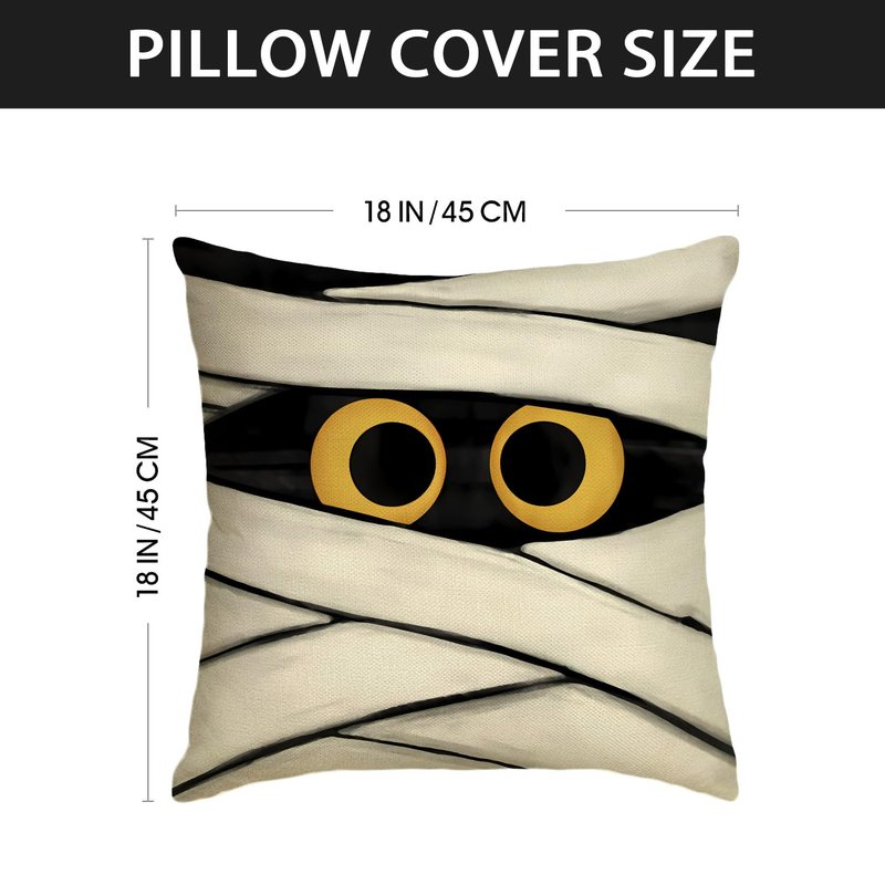 Yarcooly Halloween Pillow Covers Jack O Lantern Throw Pillow Case Spooky Face Mummy Black Cat Fran.kens-tein Decor Halloween Decorations for Home Party