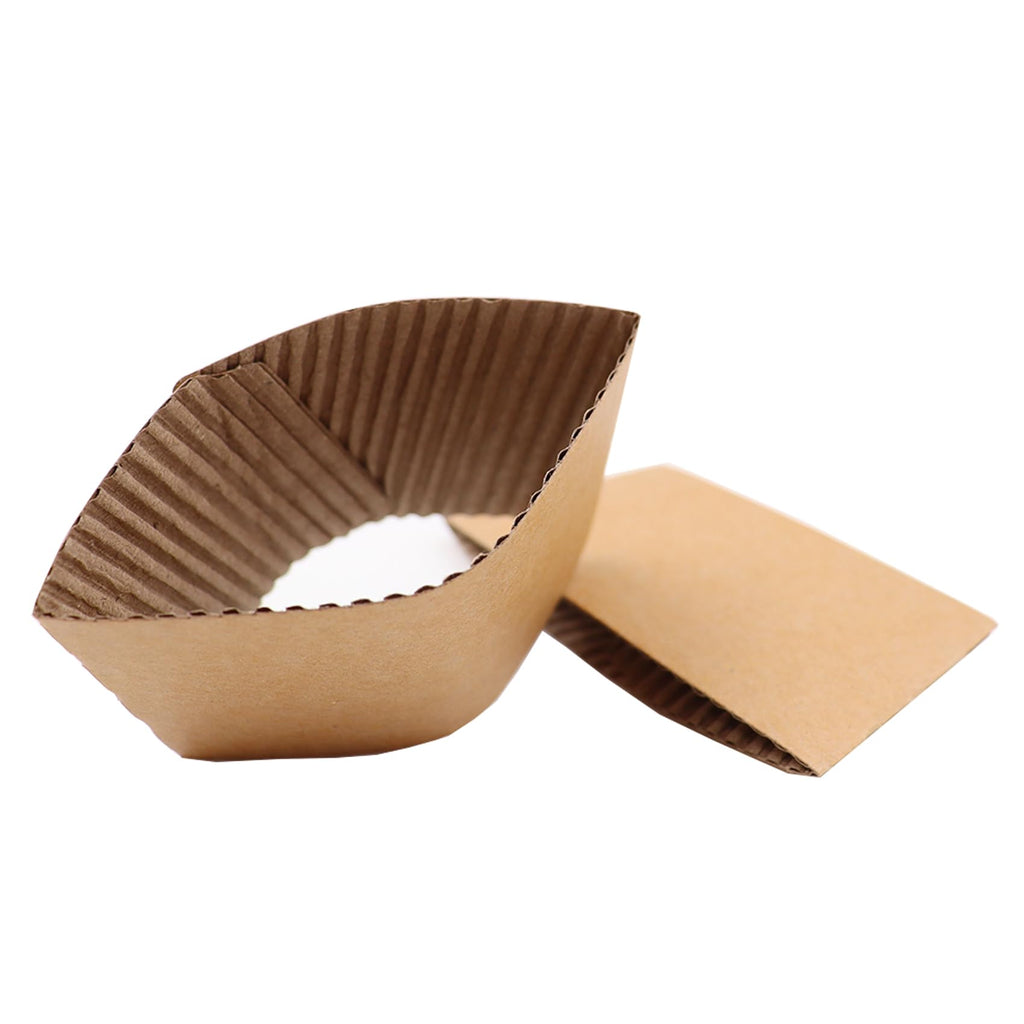 EchoDone 8 oz Disposable Coffee Cup Sleeves for Hot Drinks Paper Corrugated Cup Jackets 200 Count (Without Cups)
