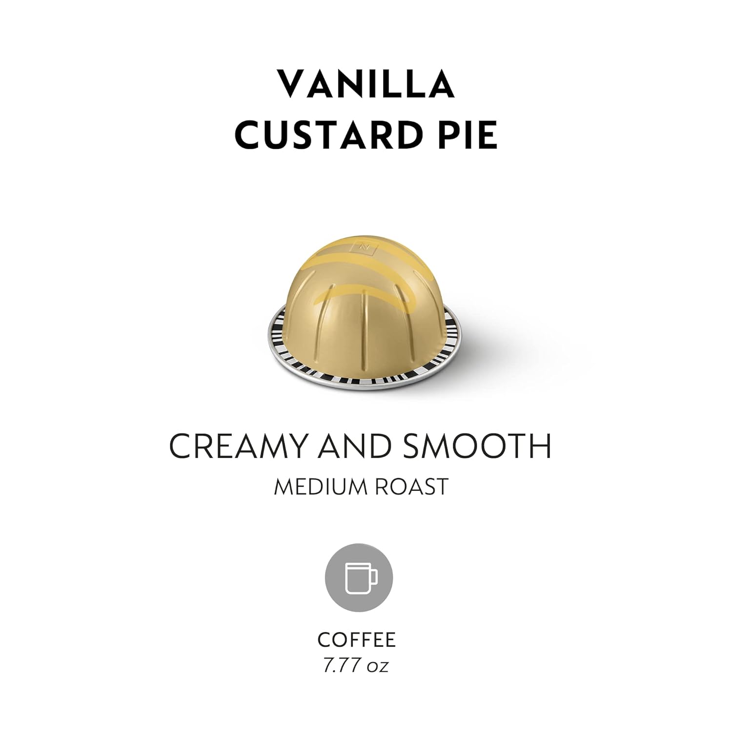 Nespresso Vanilla Custard Pie Coffee Pods - Mild Roast, 30 Count, Perfect for 7.77 Ounce Brews