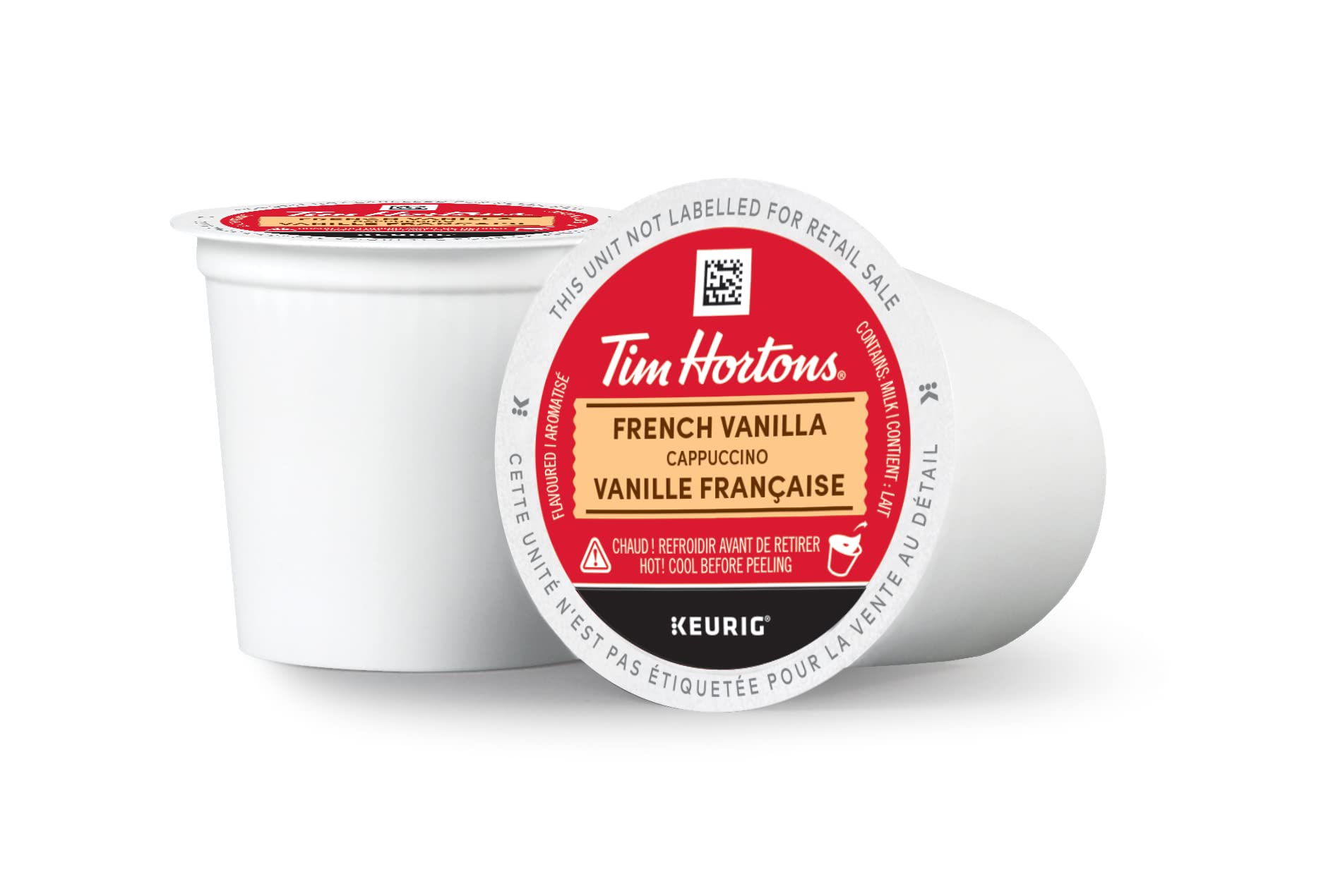 Tim Hortons French Vanilla Cappuccino Flavoured Coffee, Single Serve Keurig K-Cup Pods, 60 Count