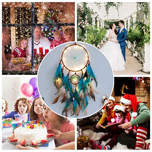 Tree of Life Dream Catcher with LED Fairy Lights and Blue Quartz