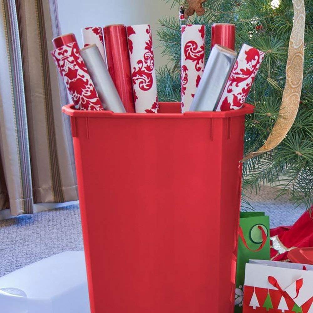 Sterilite 30-Inch Gift Wrapping Paper Storage Box - Durable Holiday Organizer Container