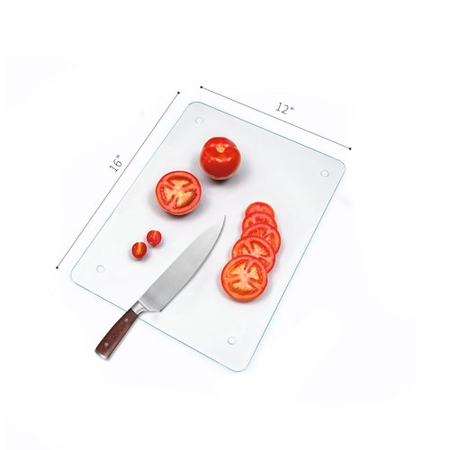 Tempered Glass cutting Board 12x16- Durable Shatterproof, Heat-resistant, Scratch-proof - Dishwasher Safe (16x12 inches)