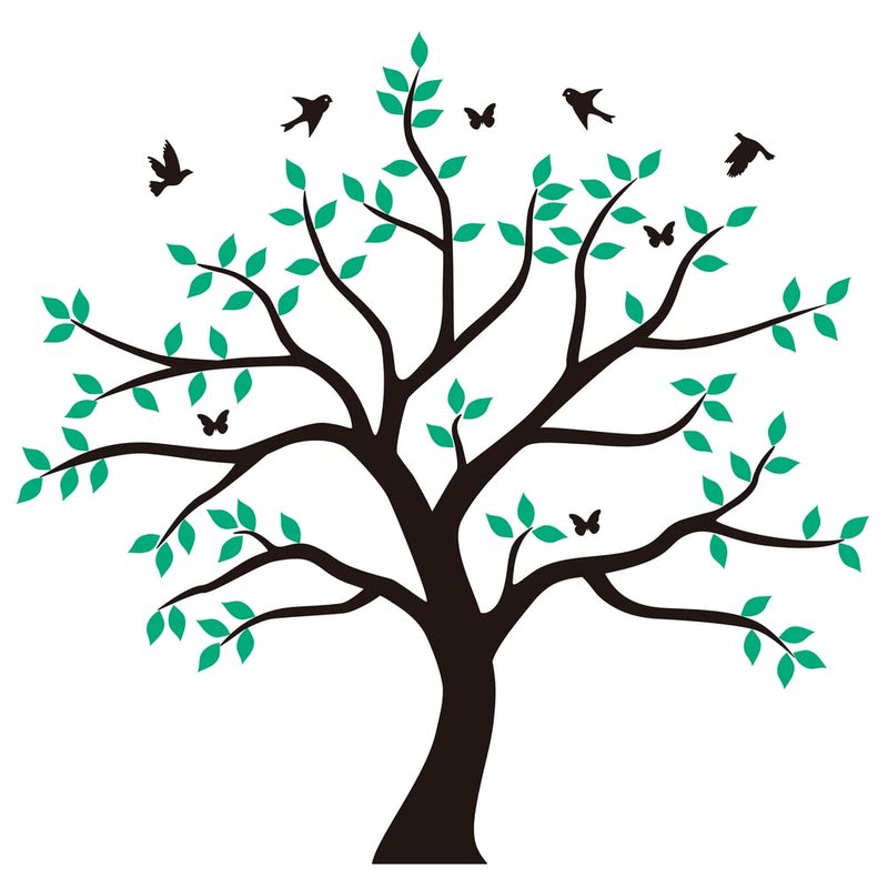 JEPART Family Photo Frame Tree Wall Decals Family Photos Pictures Frame Tree Wall Sticker, Family Photo Tree Wall Décor Living Room Baby Room Home Decor Tree(73.2" Wide x 71" Tall) (Black and Green)