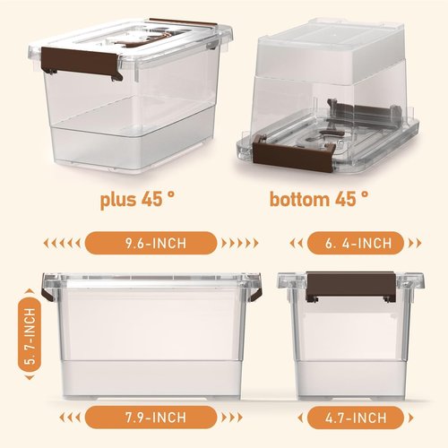 Clear Plastic Storage Bins by [Brand Name] - 8 Pack Latch Boxes with Handles | 4 Quart Multi-Purpose Solution