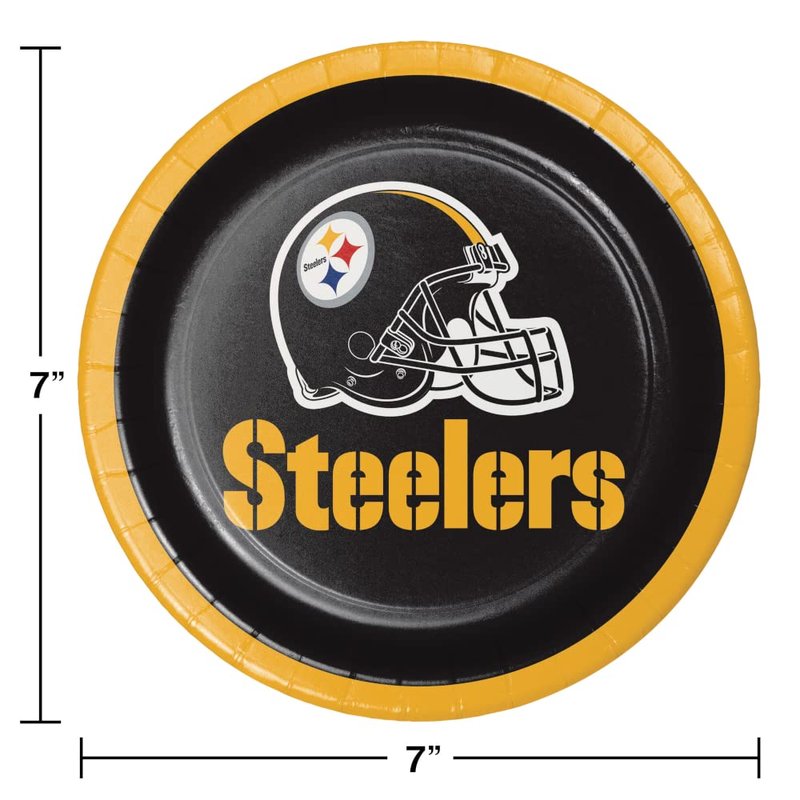 Trendware Pittsburgh Steelers Dessert Plates, 24 ct, Officially Licensed