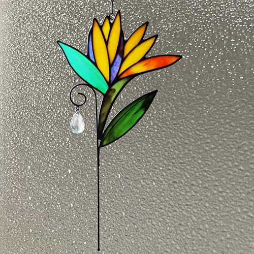 Stained Glass Bird of Paradise Sun Catcher - Vibrant Home Decor