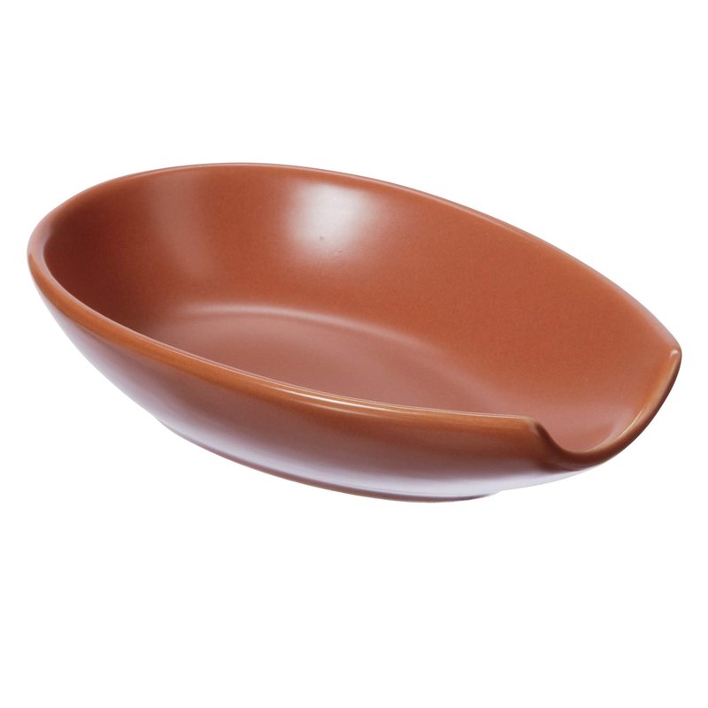 OGGI Spooner Ceramic Spoon Rest- Spoon Rest for Stove Top, Spoon Holder for Countertop, Kitchen Decor for Counter, Coffee Bar Accessories, Brick Red