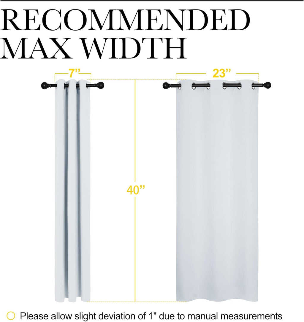 NICETOWN Room Darkening Curtains - Thermal Insulated Grommet Drapes, 2 Panels, 29x40, Greyish White
