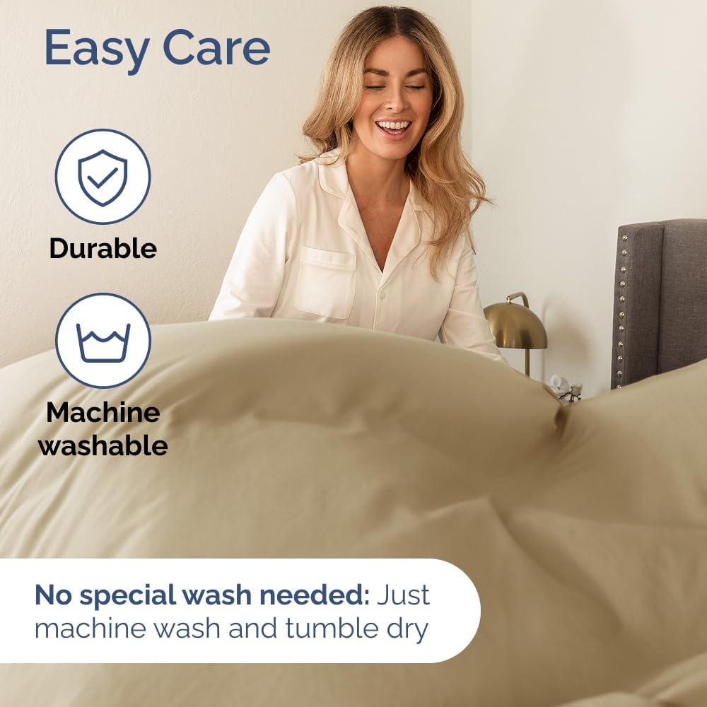 Skiennix Twin XL Sheet Set - Comfy Cooling Bed Sheets with Deep Pockets - Ultra-Soft & Wrinkle-Free - Beige