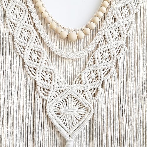 Large Macrame Wall Hanging - Boho Woven Cotton Tapestry Wall Decor