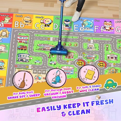 4x6 Kids Car Rug and Play Mat - Educational Road and Alphabet City Map