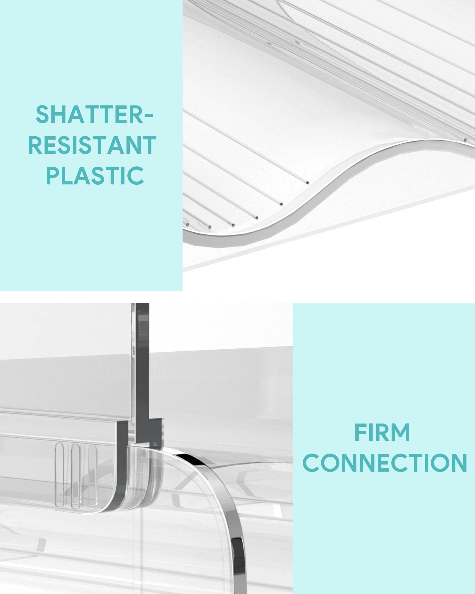 Water Bottle Organizer - 4 Pack Stackable Cup Organizer for Cabinet, Countertop, Pantry and Fridge, Free-Standing Tumbler Kitchen Storage Holder for Wine and Drink Bottles, Clear Plastic