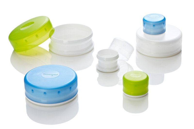 humangear GoTubb – Storage Containers for Snacks, Small Essentials and Travel Gear, Made from Food-Safe Materials, Clear/Green/Blue, Small (3-pack)